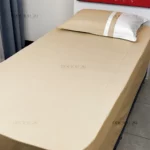 ملحفه نیم ست یک نفره رنگ خردلی (ملحفه کش دار+ 1 روبالشتی)