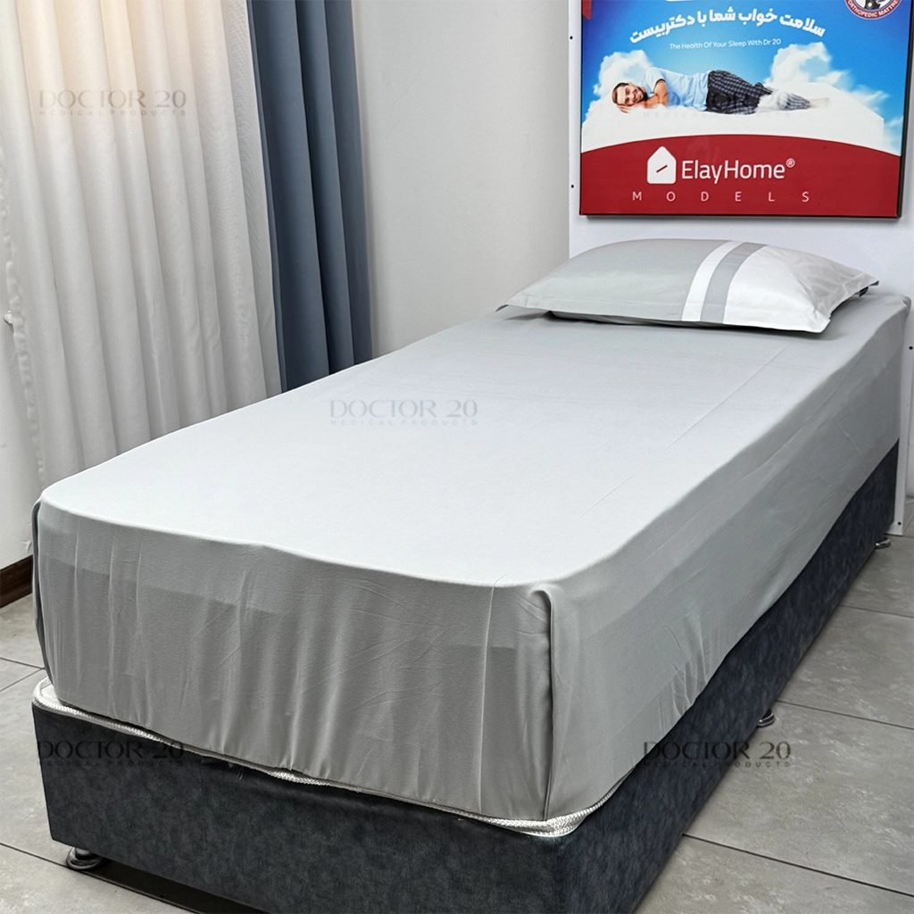 ملحه نیم ست طوسی ملحفه نیم ست یک نفره رنگ طوسی (ملحفه کش دار+ 1 روبالشتی) - تصویر 7